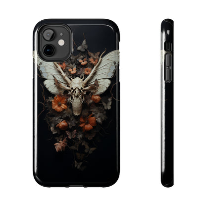 Deadhead Moth Gothic Dark Academia iPhone Case | Spooky Skull Mysterious Elegance