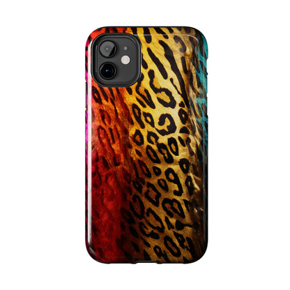 Kaleidoscopic Wild: Psychedelic Rainbow Leopard Print | Dazzling iPhone Case