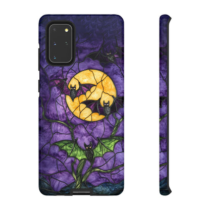 Full Moon Stained Glass Style Halloween Bats Phone Case