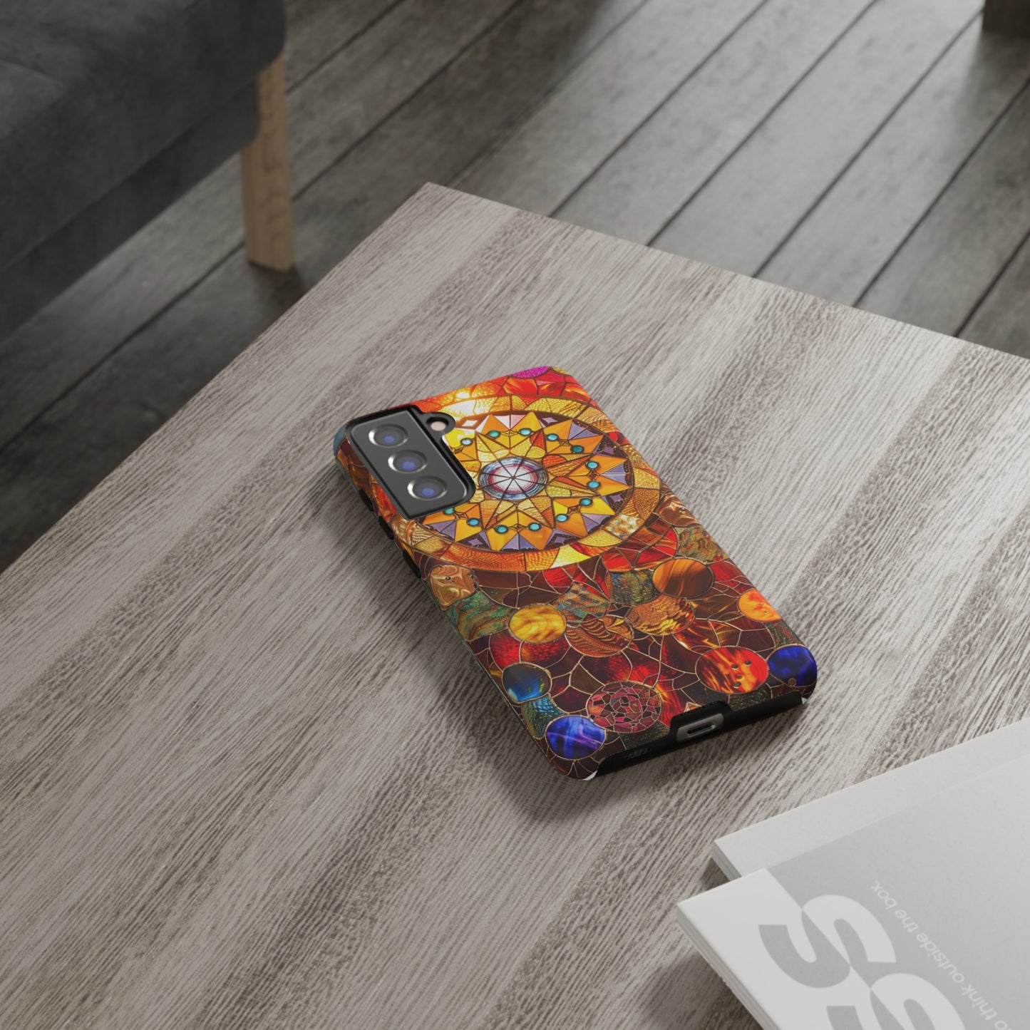 Cosmic Stained Glass Mandala Phone Case