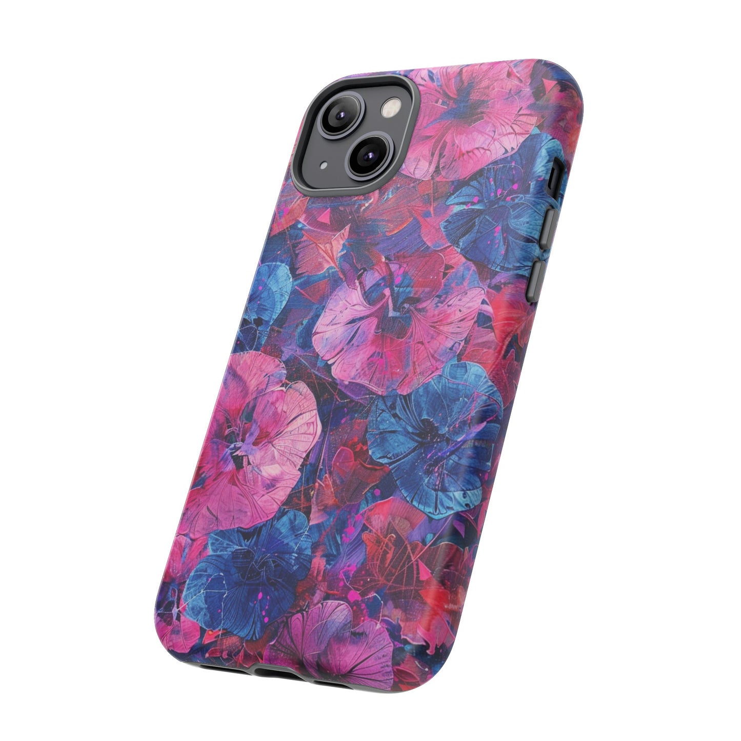 Magenta and Blue Color Floral Explosion Phone Case