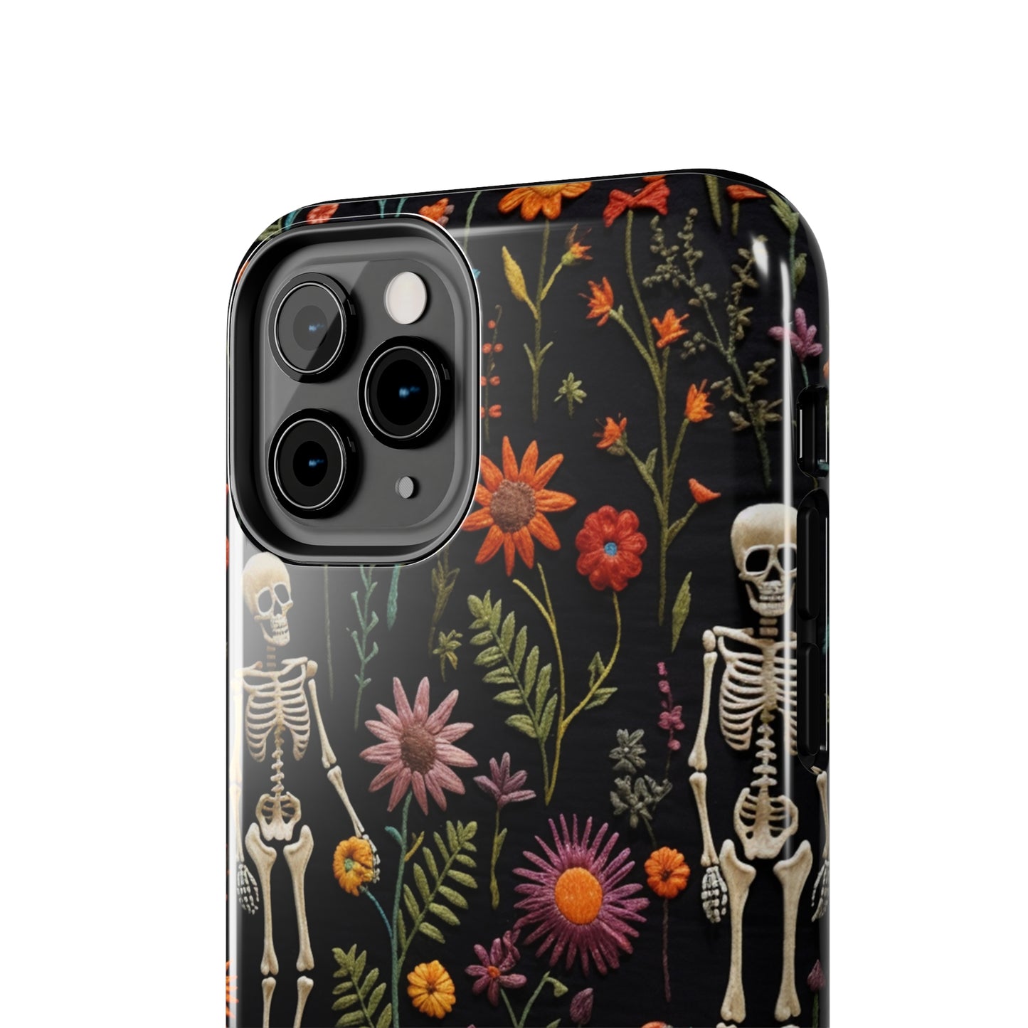 Skeletons in the garden Halloween Embroidery Phone Case