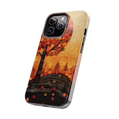 Autumn iPhone 15 Case, Forest Embroidered Style Phone Case | Cottagecore Fairytale Design | iPhone & Samsung | Boho Retro Vibe