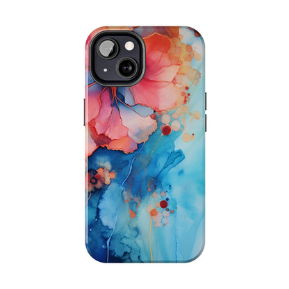 Marbled Floral Watercolor Phone Case | Embrace the Mesmerizing Multicolor Art