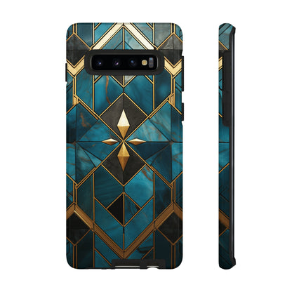 Gold and Blue Marble Mosaic Phone Case