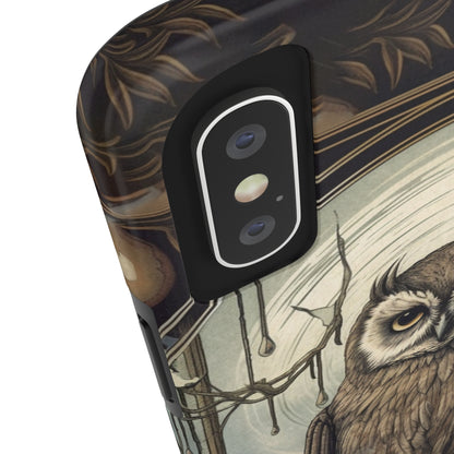 The Hermit Owl Tarot iPhone Tough Case | Embrace the Dark Academia Aesthetic and Retro Gothic Vibes with Captivating Tarot Design