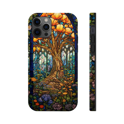 Tree of Life Stained Glass Style iPhone Tough Case | Embrace Nature's Harmony with Durable Elegance