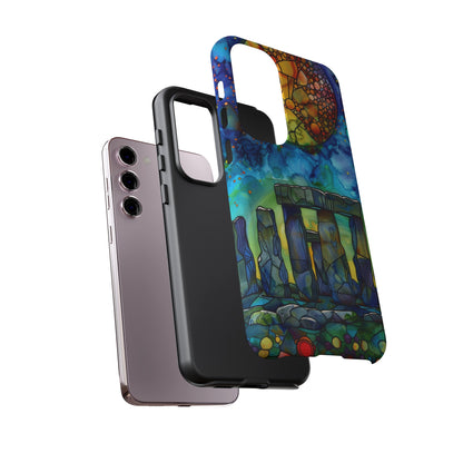 Stonehenge Neolithic Full Moon Stained Glass Watercolor Phone Cover