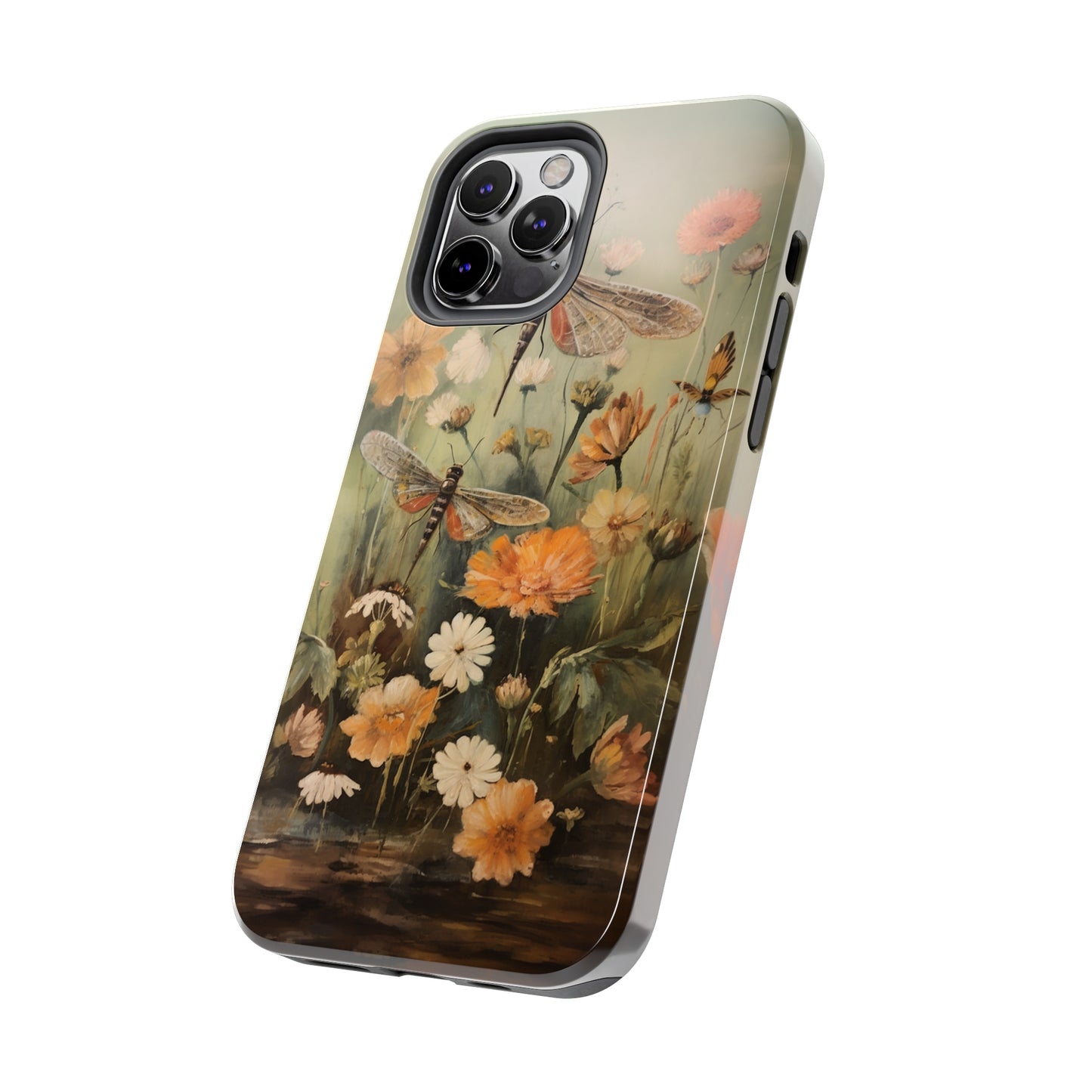 Dragonfly Floral Print iPhone Case | Nature-Inspired Elegance and Device Protection