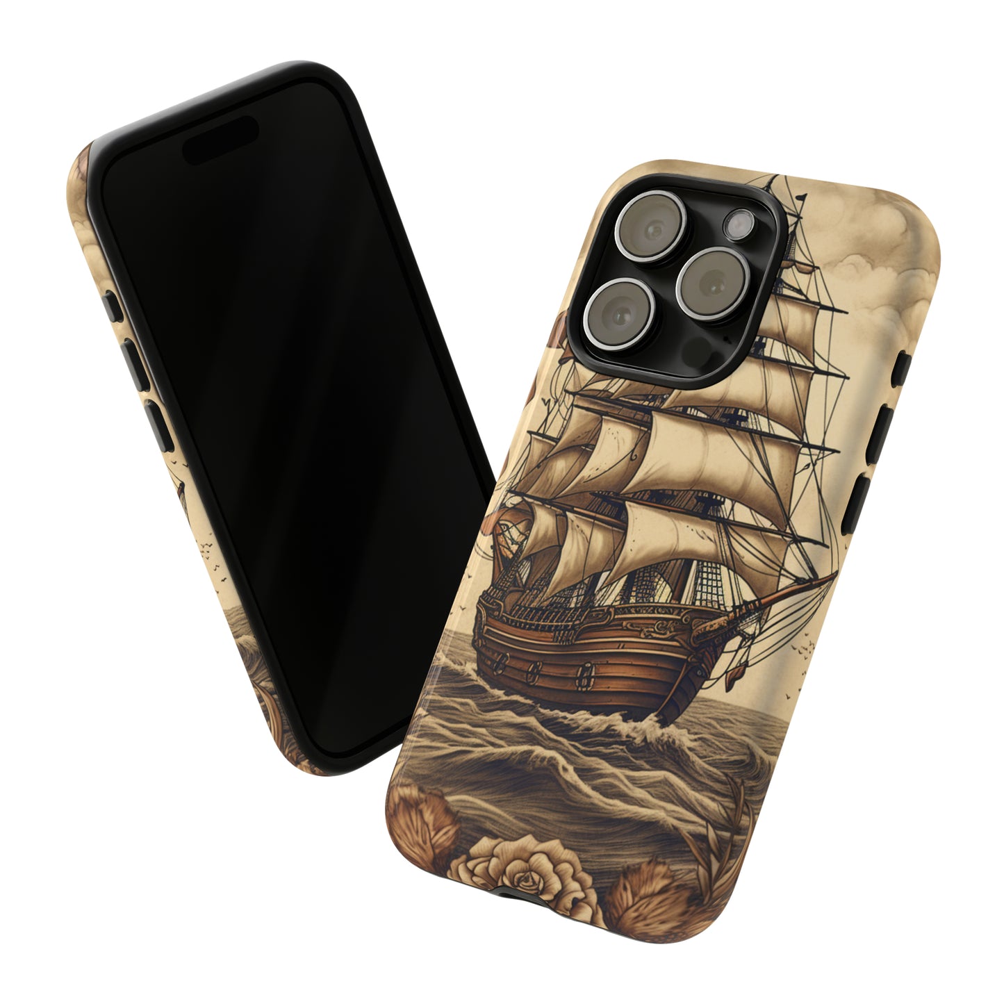 Vintage Tattoo Style Pirate Ship Phone Case