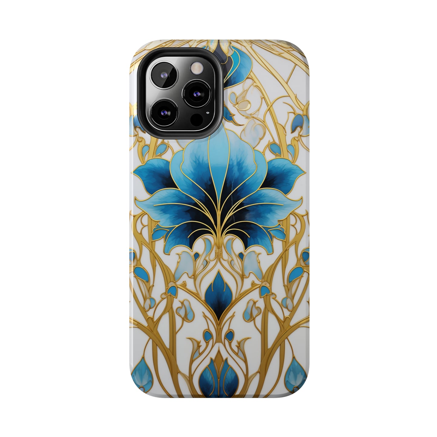 Floral Elegance: Art Deco Stained Glass iPhone Case | Vintage Glamour in Modern Protection iPhone Case for Models 11 through 14 Pro Max