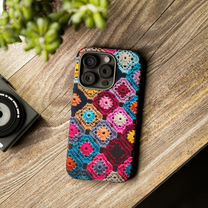 Vintage Floral Crochet Blanket Knit Look Phone Case