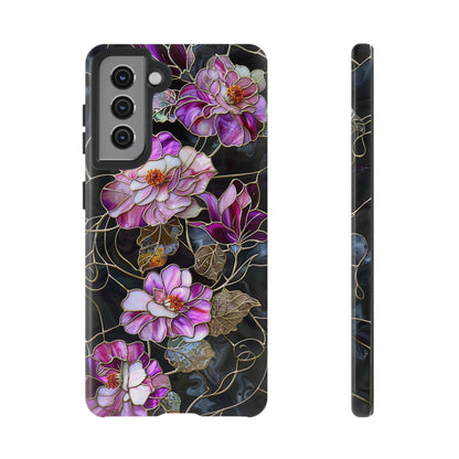 Magenta Color Floral Stained Glass Phone Case