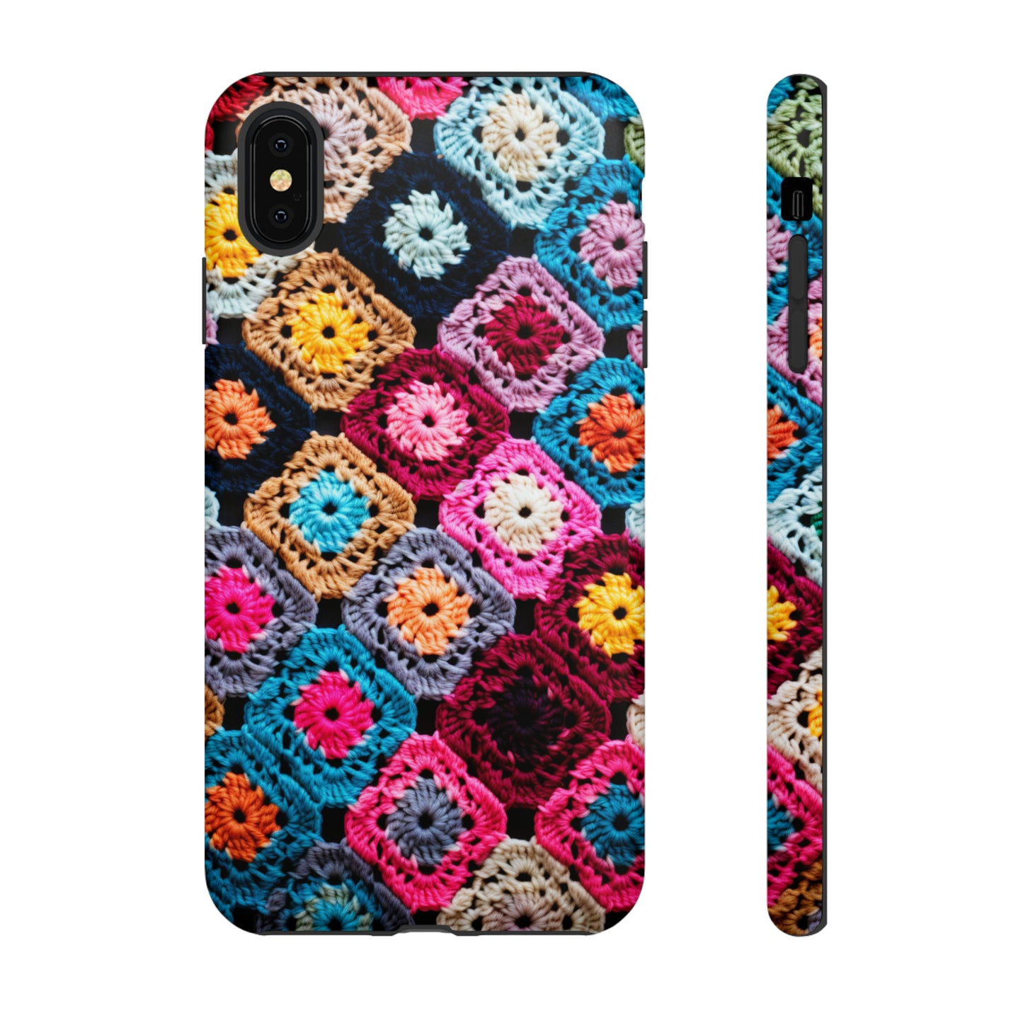 Vintage Floral Crochet Blanket Knit Look Phone Case