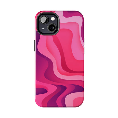 The Pink Wave iPhone Case Splash of Vibrance | Modern Art Meets Protection iPhone Tough Case