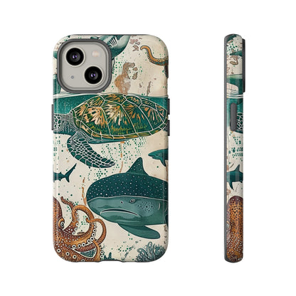 Undersea World Shark, Turtle, Manta Ray Phone Case