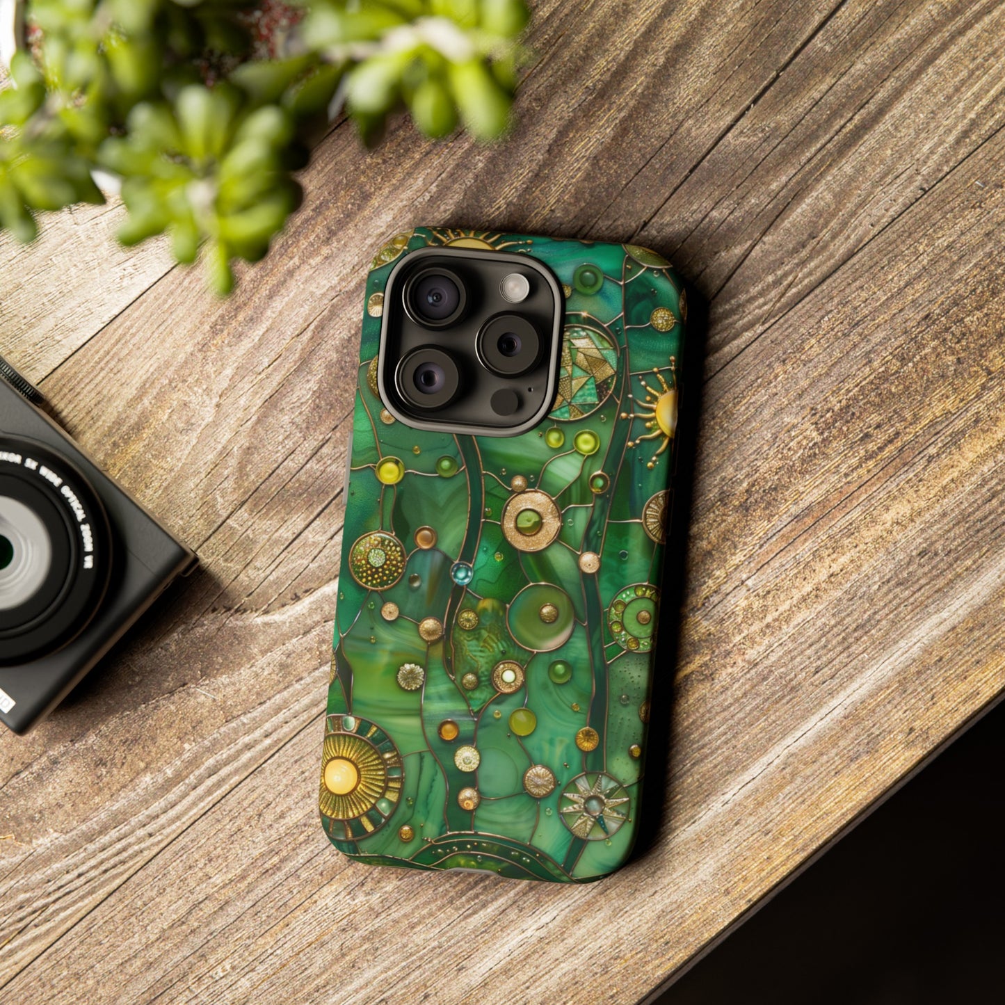 Green Celestial Stained Glass Mosaic Phone Case