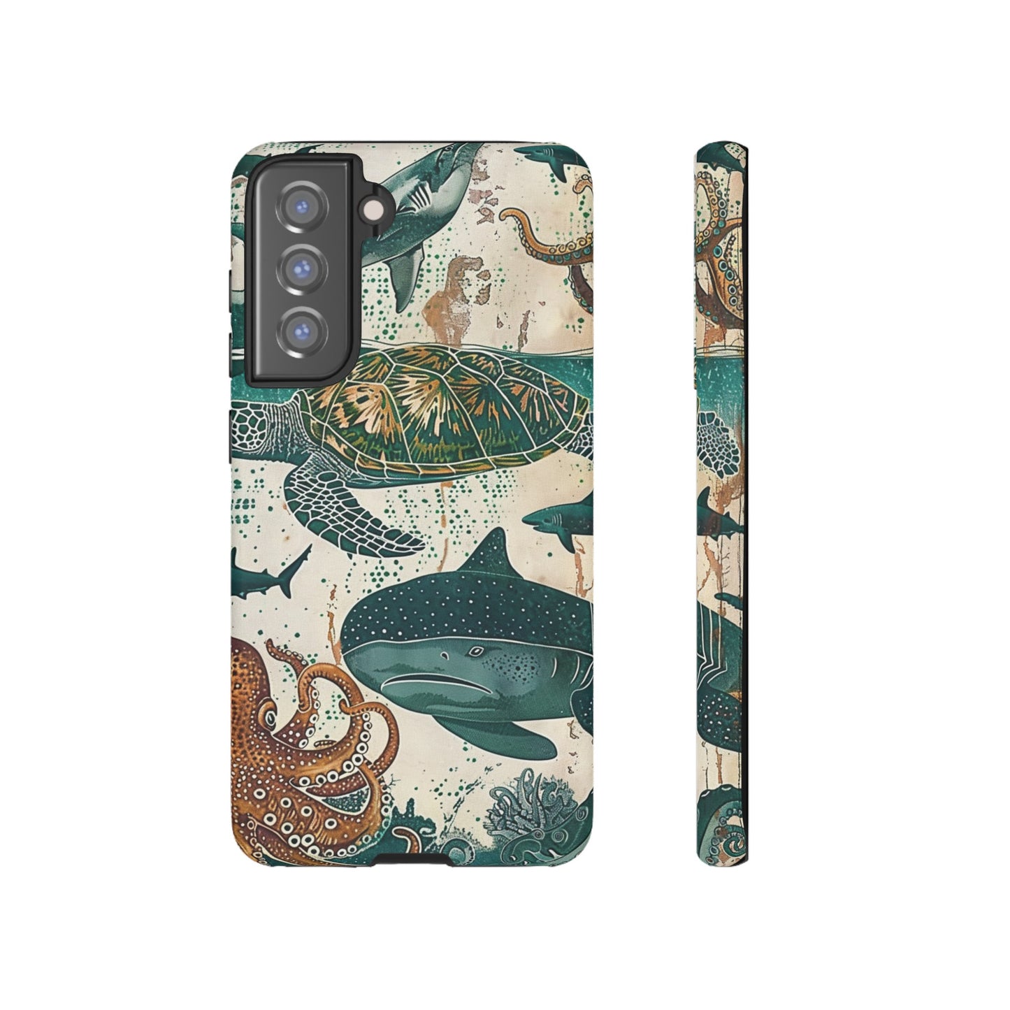 Undersea World Shark, Turtle, Manta Ray Phone Case