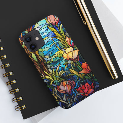 Stained Glass Floral Aesthetic iPhone Tough Case | Embrace Elegance and Durability