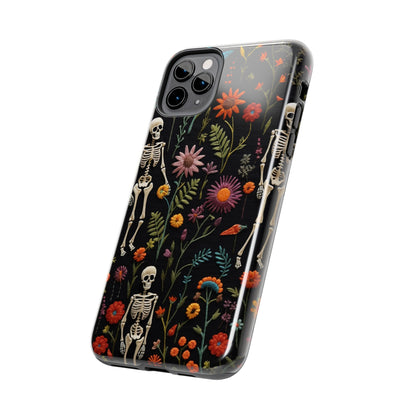 Skeletons in the garden Halloween Embroidery Phone Case