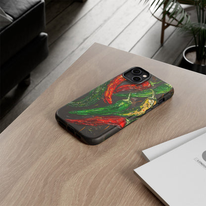 Green and Red Chili Peppers Phone Case