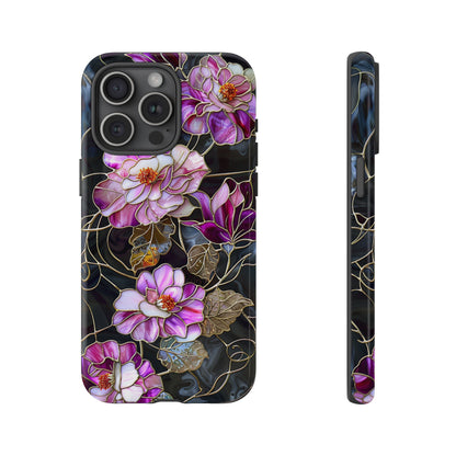 Magenta Color Floral Stained Glass Phone Case