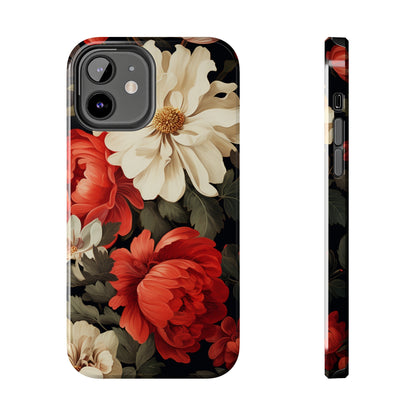 Vintage Floral Aesthetic Phone Tough Case | Antique Elegance for iPhone