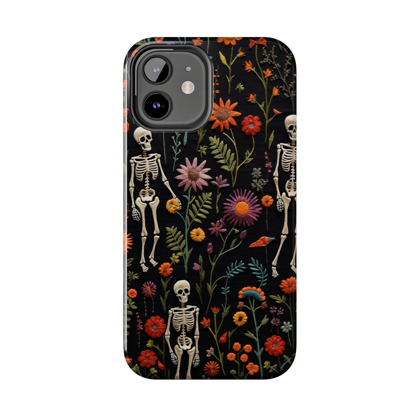 Skeletons in the garden Halloween Embroidery Phone Case