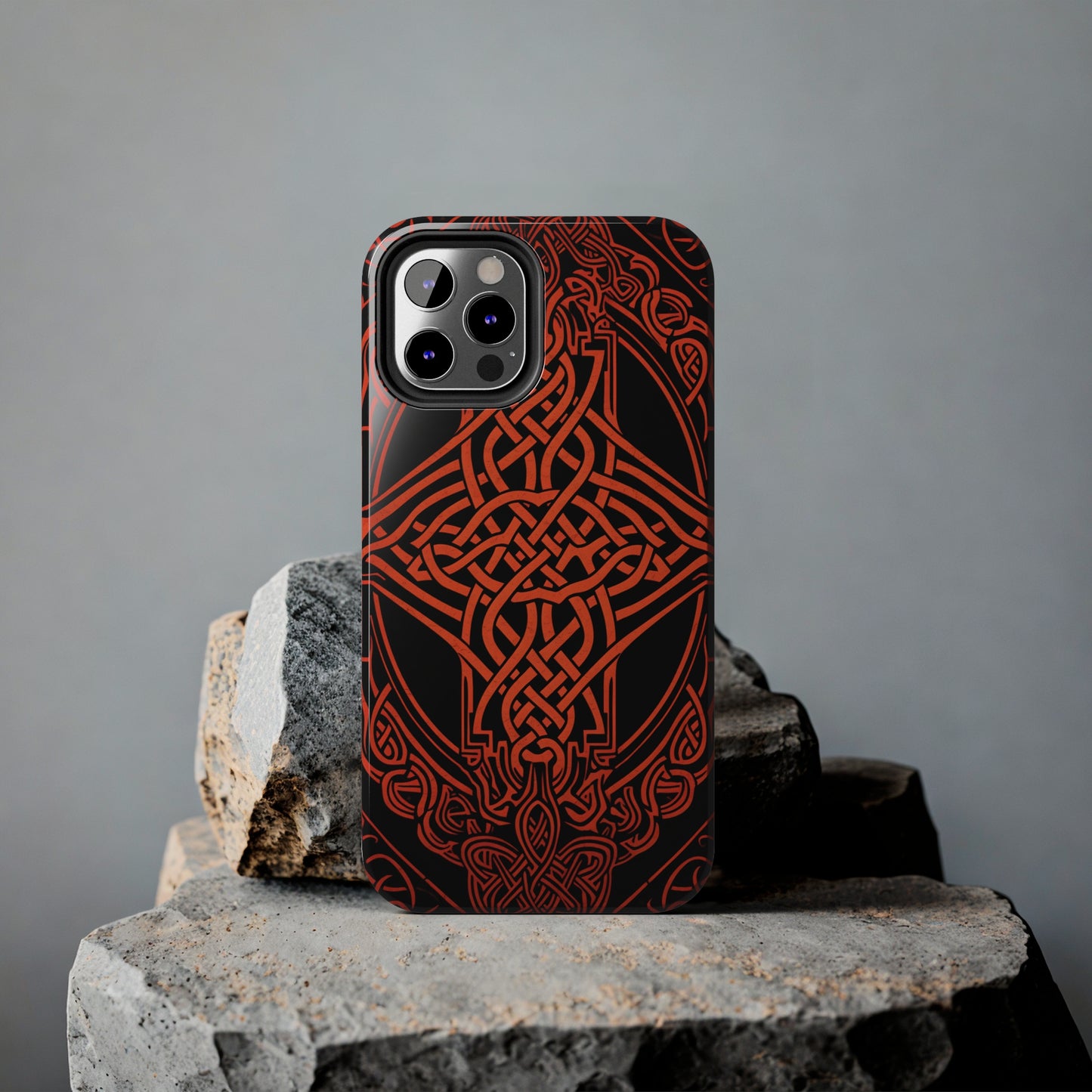 Eternal Weave iPhone Case, Red Celtic Tribal Knots | Timeless Symbolism iPhone Case for Models 11 through 14 Pro Max