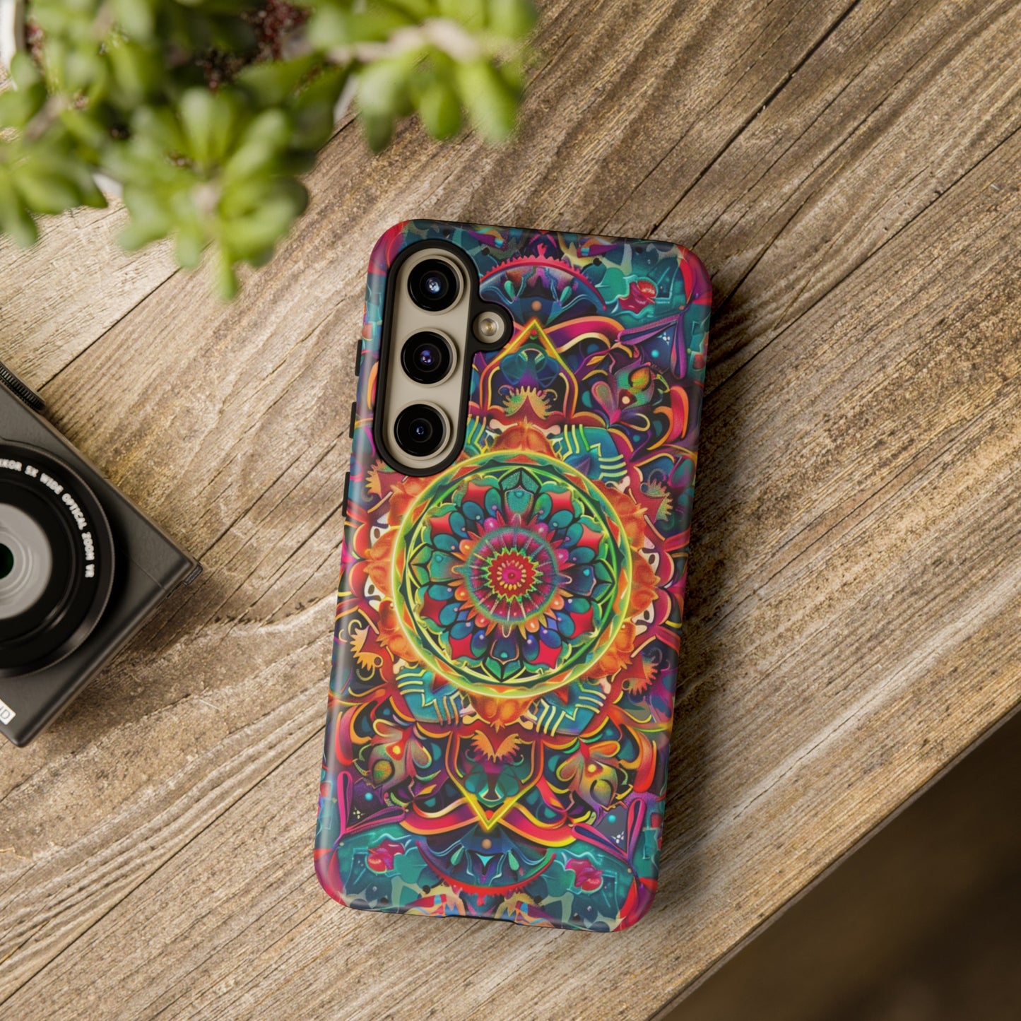 Cosmic Stained Glass Mandala Phone Case