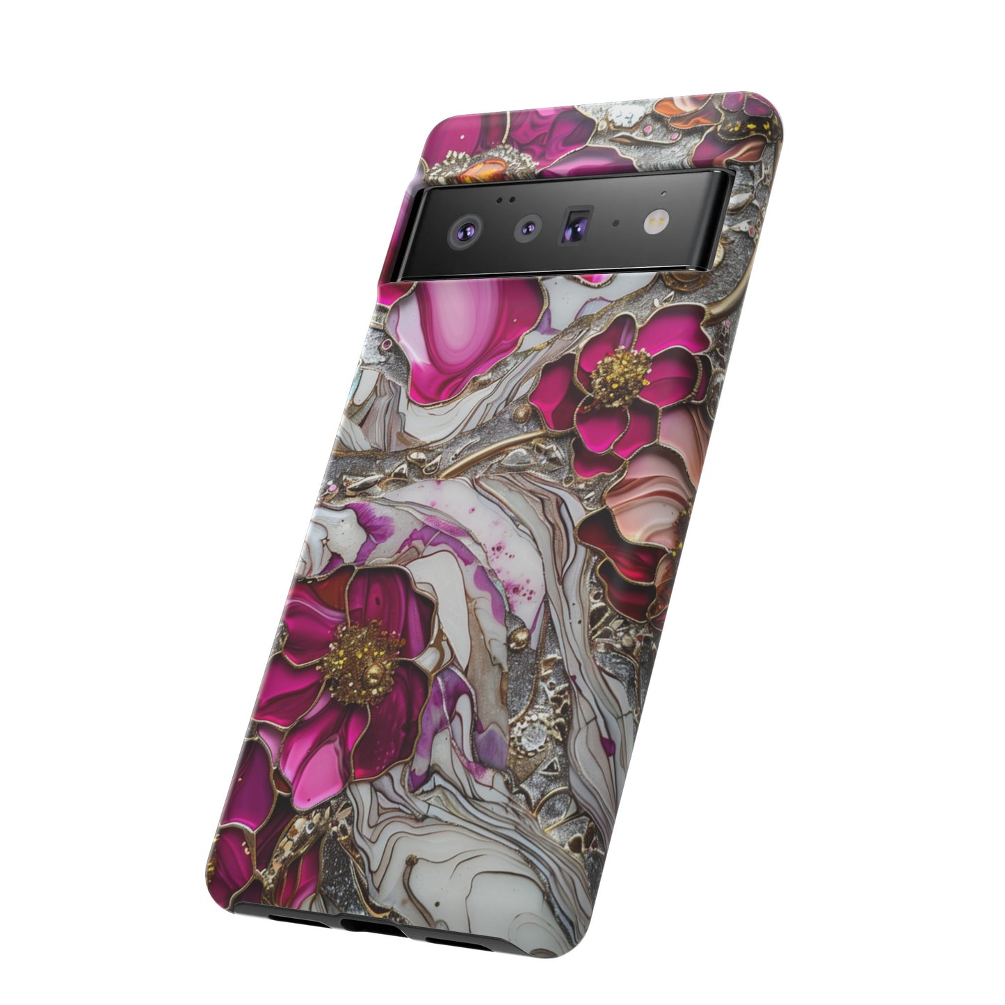 Stained Glass Magenta Floral Paisley Explosion Phone Case