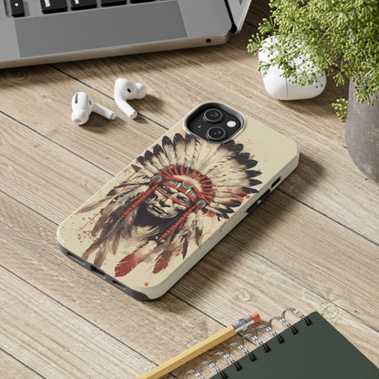 Proud Heritage: Native American Chief Headdress | Iconic Tribal iPhone Case for Models 11 through 14 Pro Max