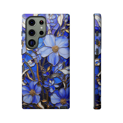 Periwinkle Stained Glass with Gold Inlay Phone Case for iPhone 15, 14, Pro Max, 13, 12 & Samsung Galaxy S23, S22, S21, Google Pixel