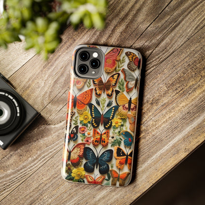 Embroidery Butterflies iPhone Case | Whimsical Elegance and Nature's Beauty in Handcrafted Detail