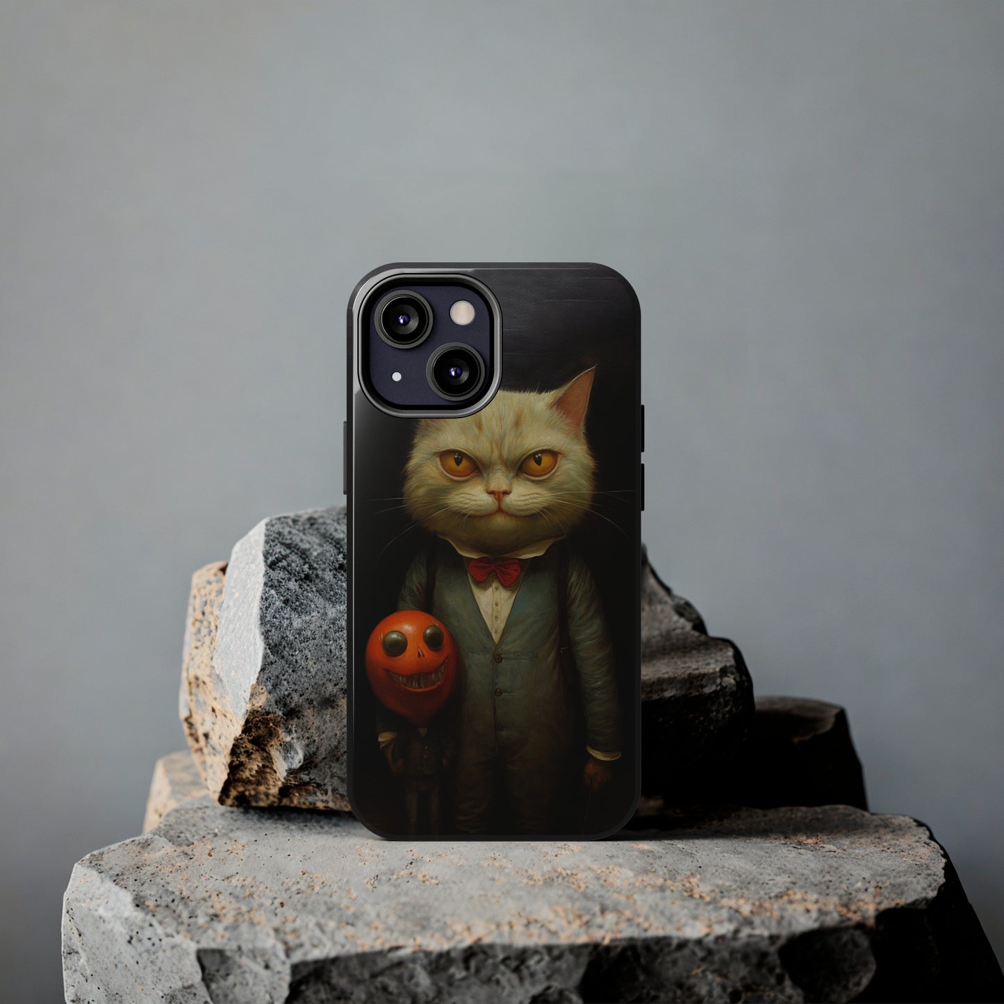 Creepy Spooky Halloween Cat iPhone Case | Dark Academia, Goth