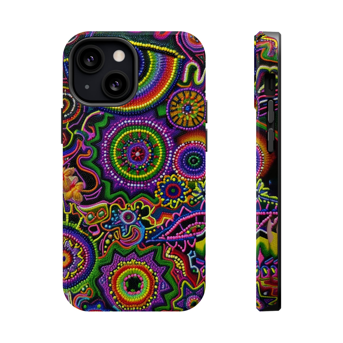 Psychedelic Peyote Button Beaded Style MagSafe Phone Cover