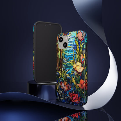 Stained Glass Floral Aesthetic iPhone Tough Case | Embrace Elegance and Durability