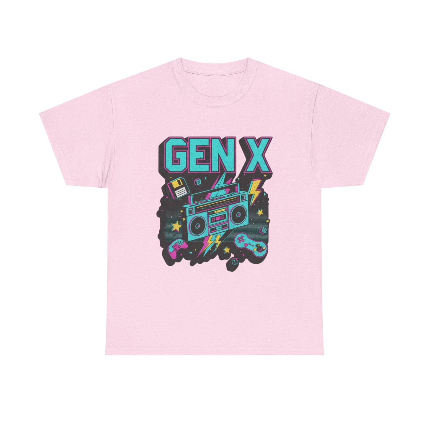 Gen X T Shirt Boombox Retro Arcade Gaming Tee