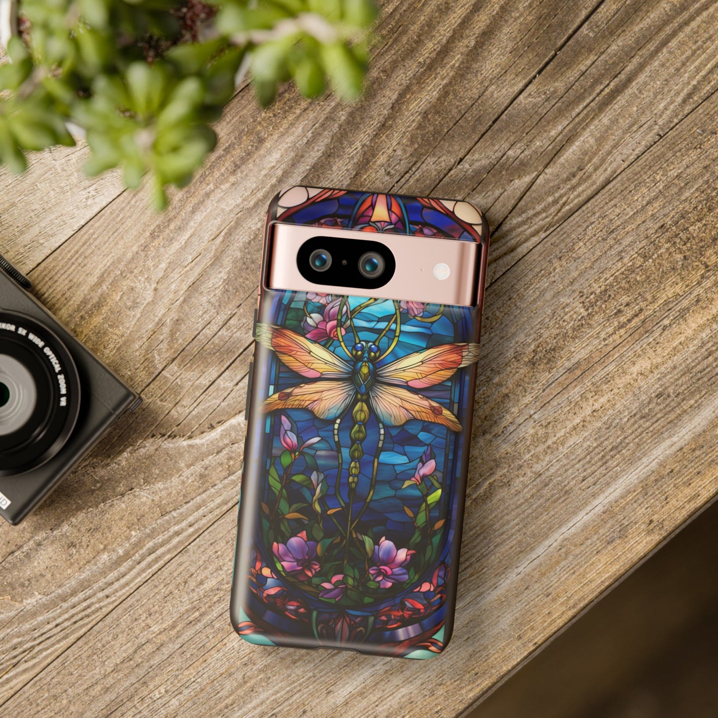 Art Nouveau Stained Glass Dragonfly Phone Case