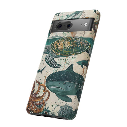 Undersea World Shark, Turtle, Manta Ray Phone Case