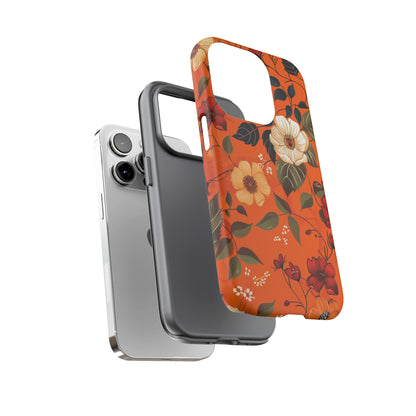 Orange Floral Phone Tough Case