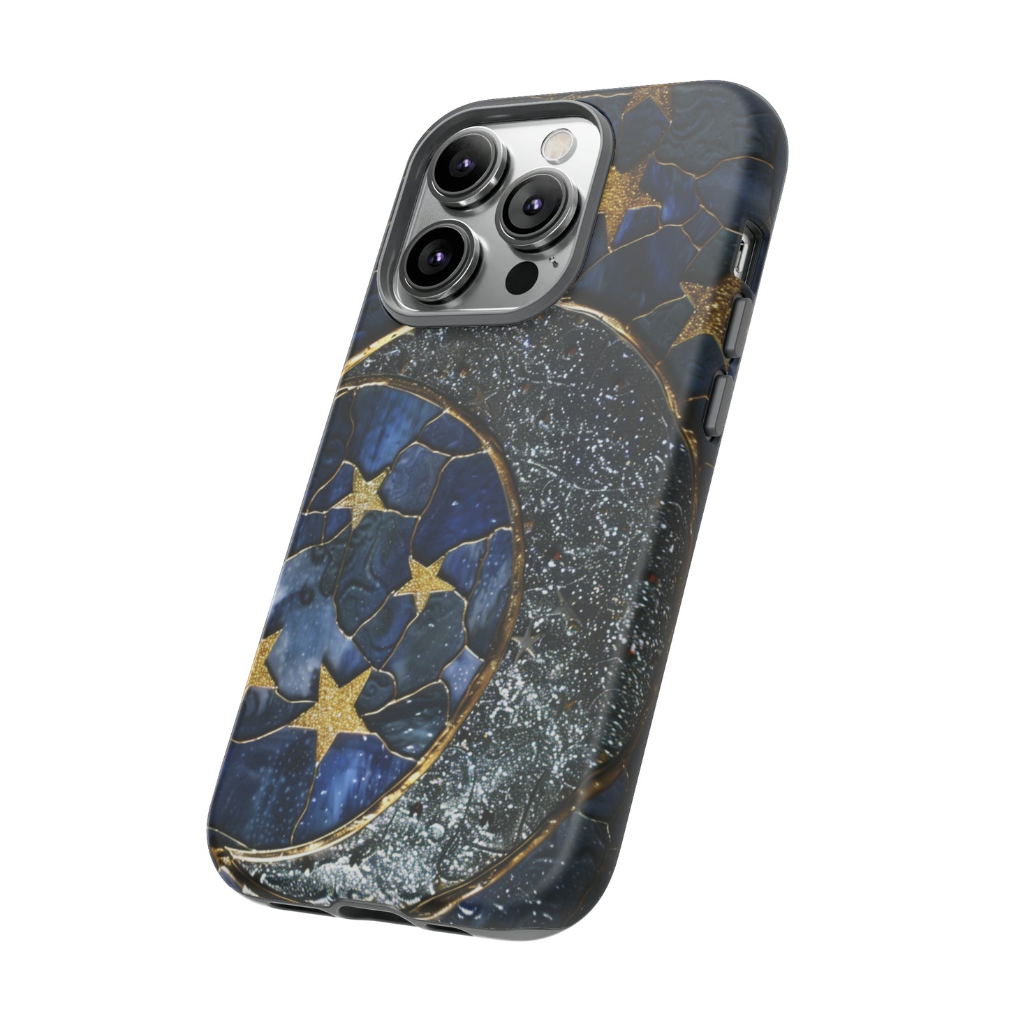 Moon Stars Stained Glass Starry Night Phone Case