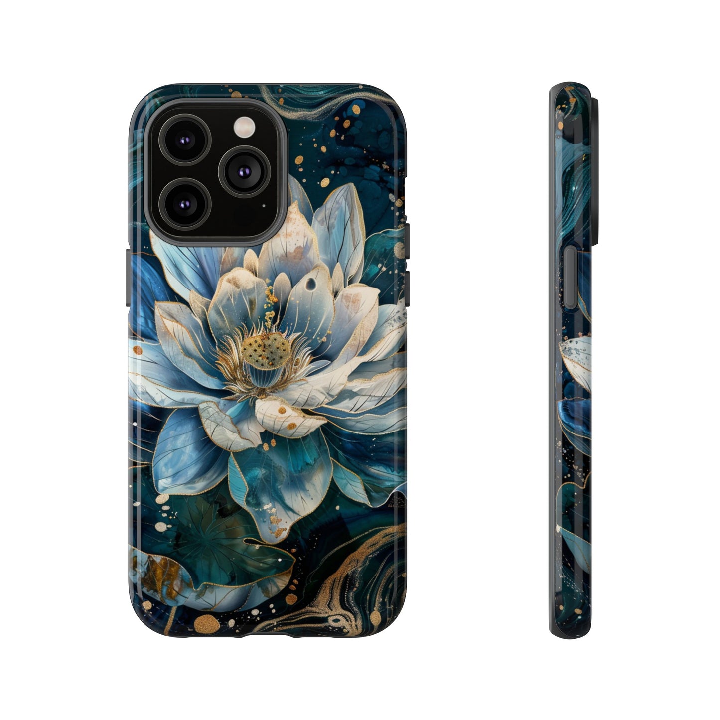 Zen Stained Glass Lotus Floral Design Phone Case