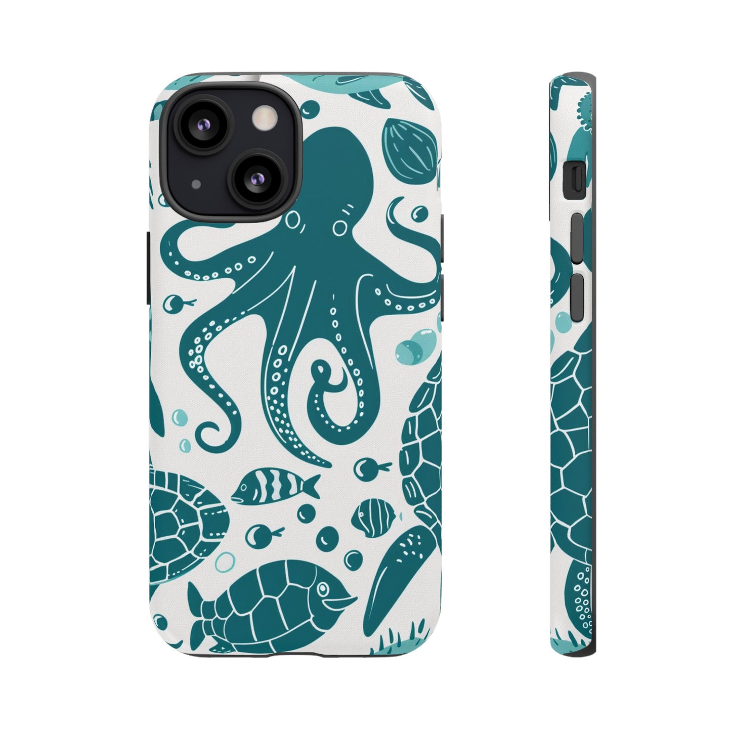 Undersea World Octopus, Turtle, Manta Ray Phone Case