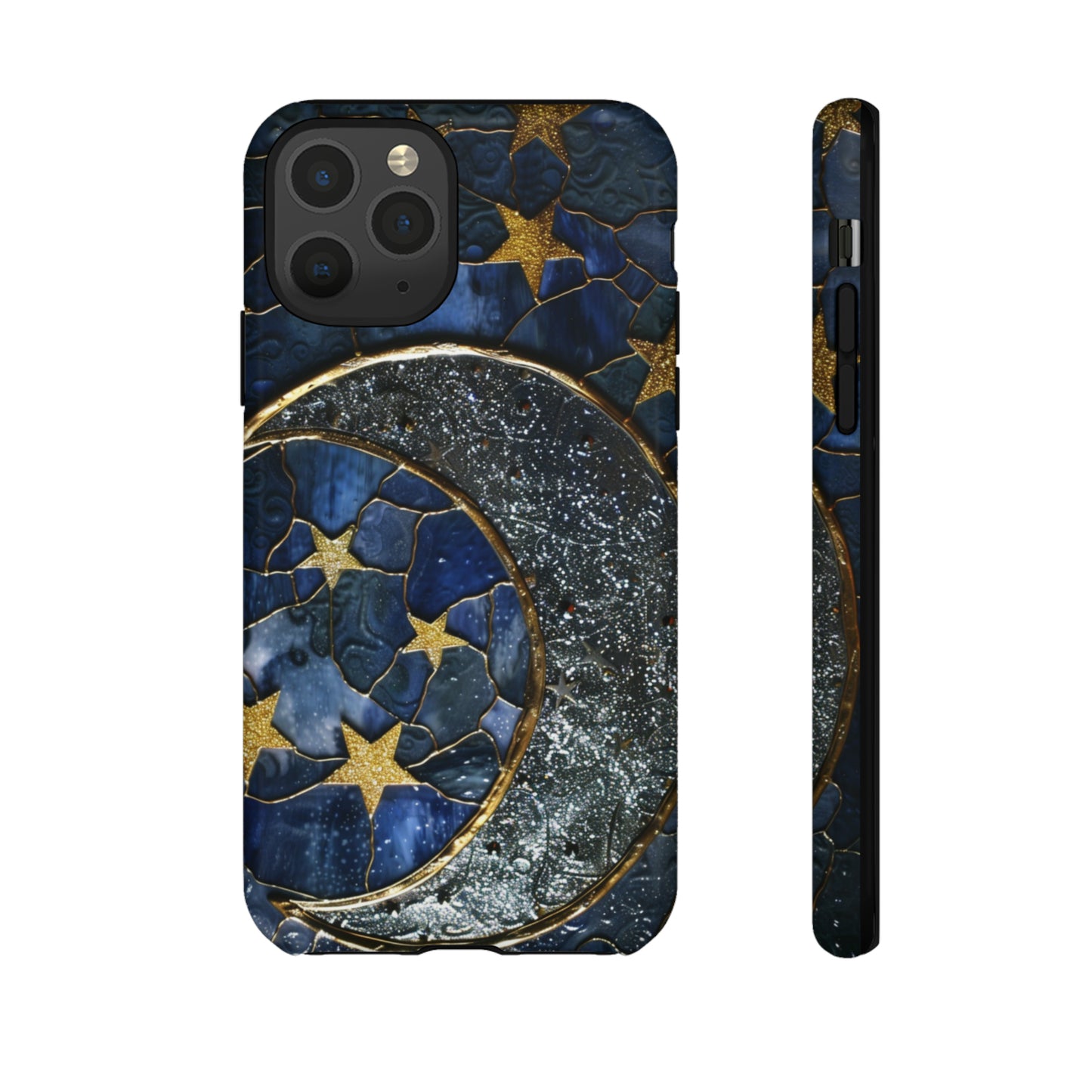 Moon Stars Stained Glass Starry Night Phone Case