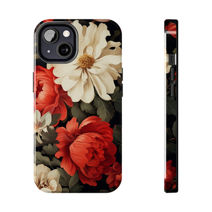 Vintage Floral Aesthetic Phone Tough Case | Antique Elegance for iPhone