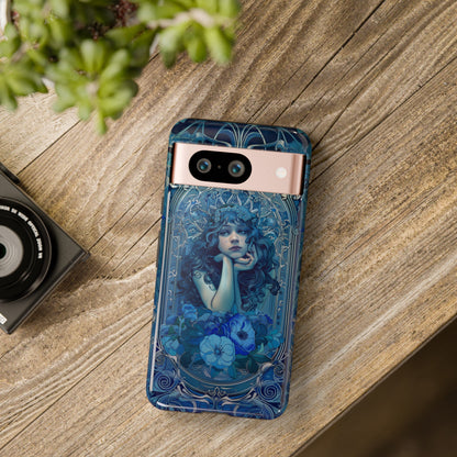 Blue Floral Art Nouveau Style Phone Case