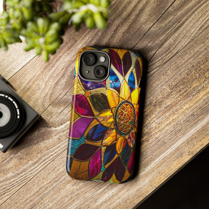 Cosmic Stained Glass Mandala Phone Case