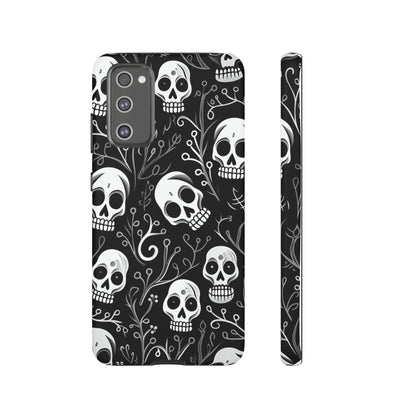 Join the Goth Side: Black Skull Floral Print | Mystical Elegance Case for iPhone, Samsung Galaxy, and Google Pixel