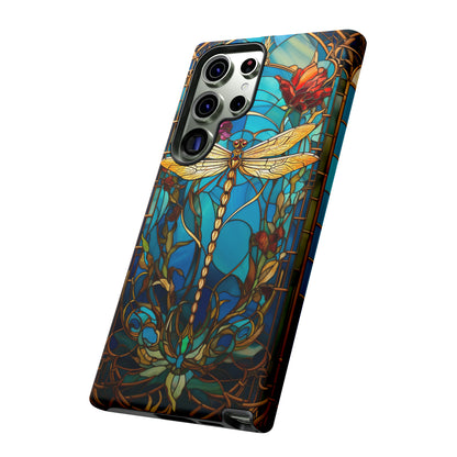 Vintage Art Nouveau Stained Glass Dragonfly Phone Case